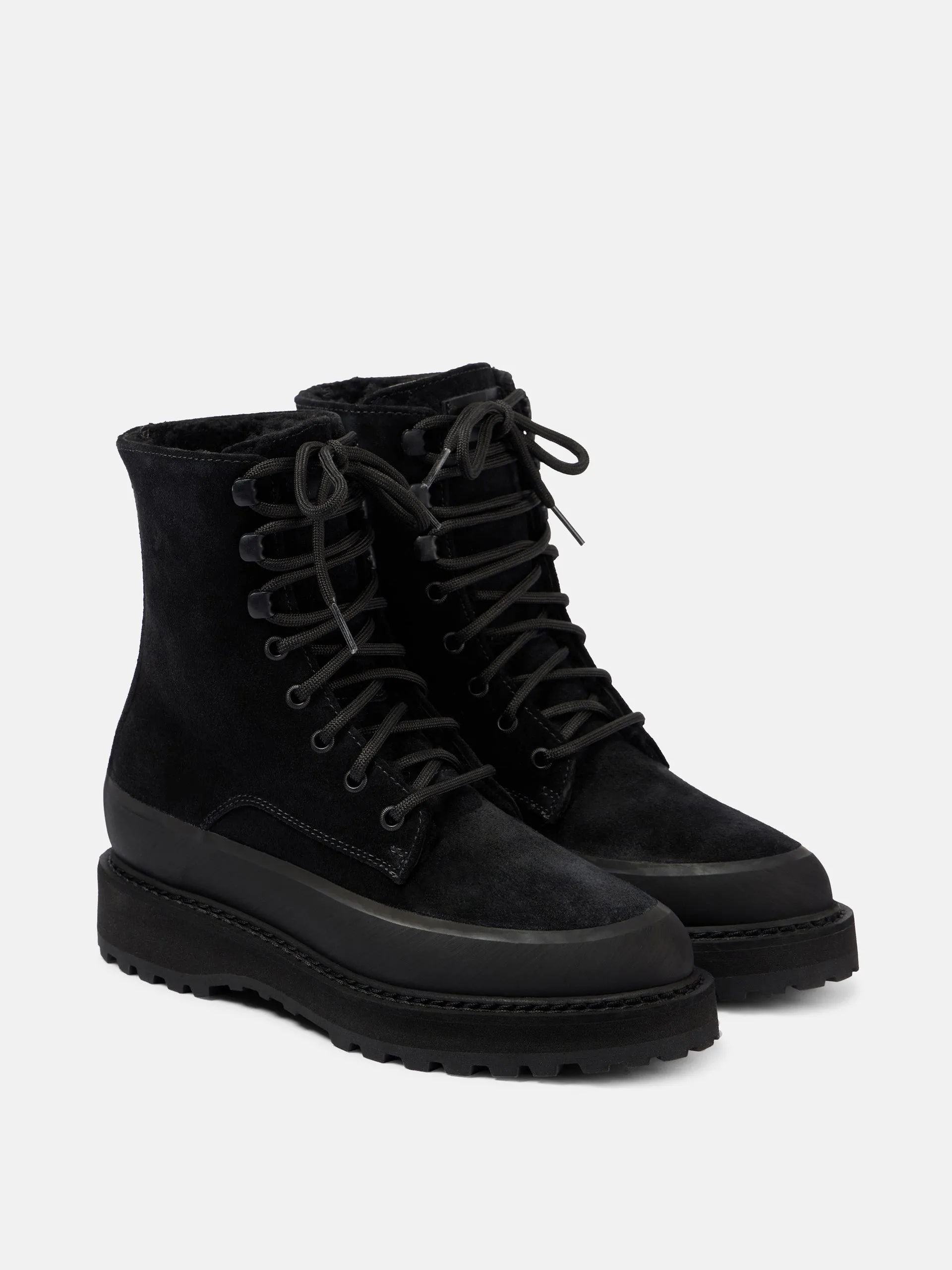 Dolomite shearling-trimmed suede ankle boots