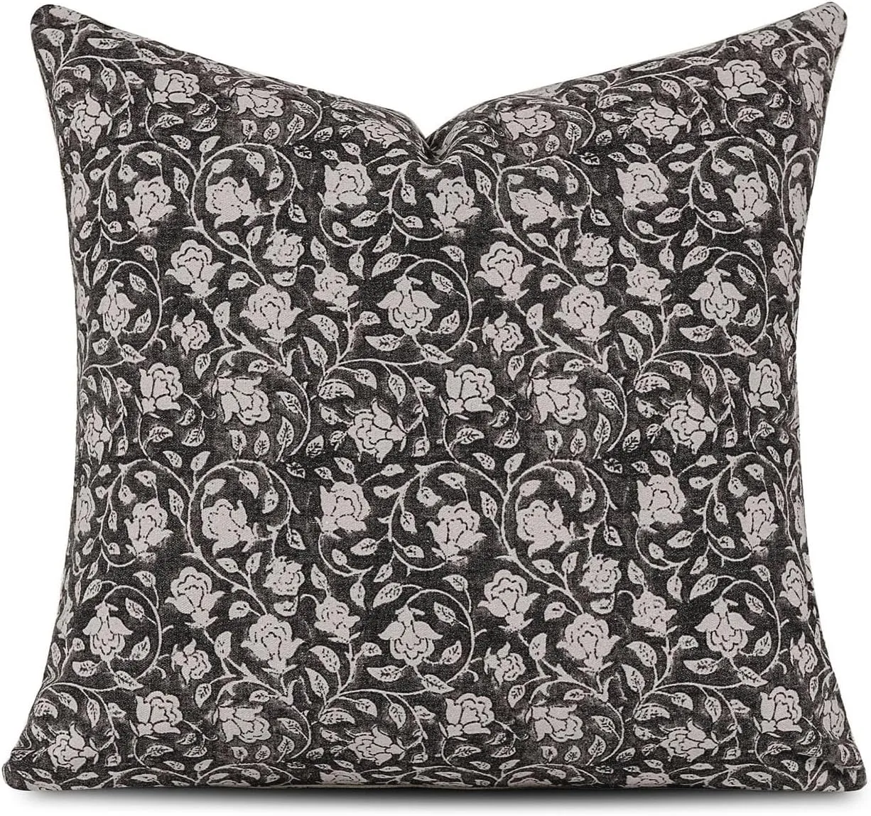 DOMVITUS Floral Pillow Covers 20x20, Throw Pillows for Couch, Floral Print Pillow Cover, Decorative Neutral Accent Throw Pillow Covers for Living Room, 1PC, Black
