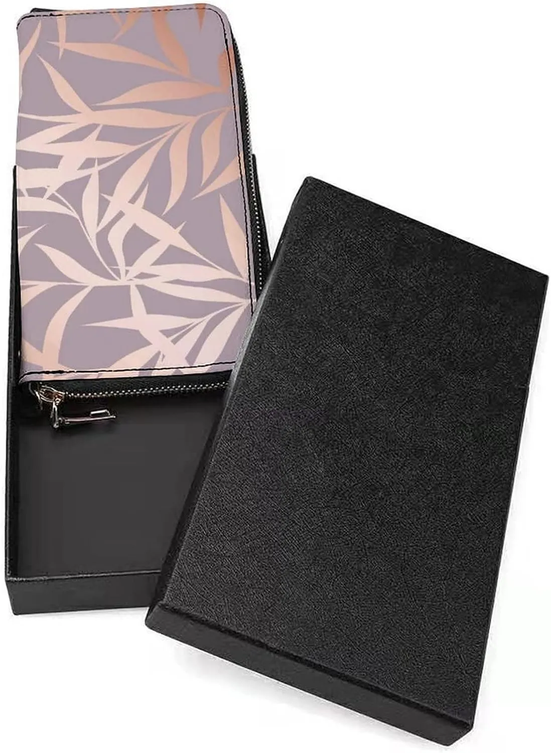 Donnapink Long Clutch Wallet, Long Handbag with Wristlet Strap, PU Leather Zip Purse