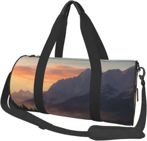 Dreamy Dusk Printed Travel Bag,Round Personal Item Storage bag,Foldie Duffel Bag for Traveling Vacation,Fitness,Sports