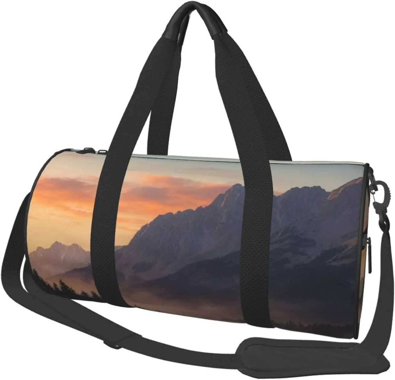 Dreamy Dusk Printed Travel Bag,Round Personal Item Storage bag,Foldie Duffel Bag for Traveling Vacation,Fitness,Sports