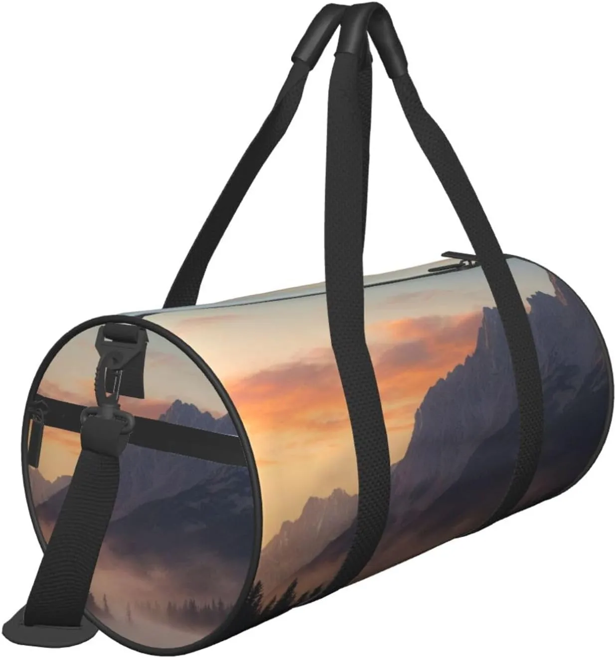 Dreamy Dusk Printed Travel Bag,Round Personal Item Storage bag,Foldie Duffel Bag for Traveling Vacation,Fitness,Sports
