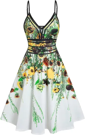 DRESSFO Summer Dress Sundress Cami Dress for Women