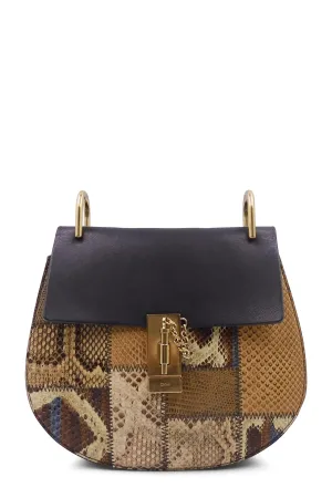 Drew Crossbody Python Trimmed Black Brown