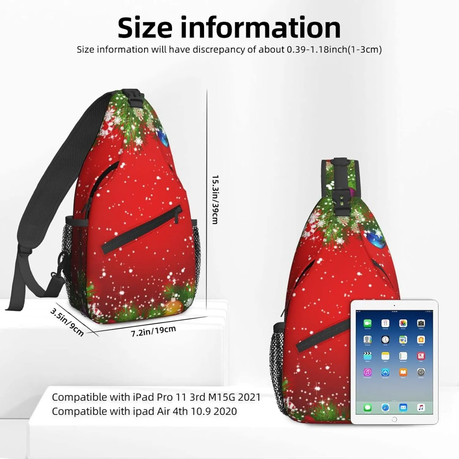 Dujiea Crossbody Backpack For Men Women Sling Bag, Christmas Chest Bag Shoulder Bag Lightweight One Strap Backpack Multipurpose Travel Hiking Daypack