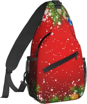 Dujiea Crossbody Backpack For Men Women Sling Bag, Christmas Chest Bag Shoulder Bag Lightweight One Strap Backpack Multipurpose Travel Hiking Daypack