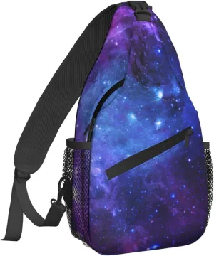 Dujiea Crossbody Backpack For Men Women Sling Bag, Star Galaxy Chest Bag Shoulder Bag Lightweight One Strap Backpack Multipurpose Travel Hiking Daypack