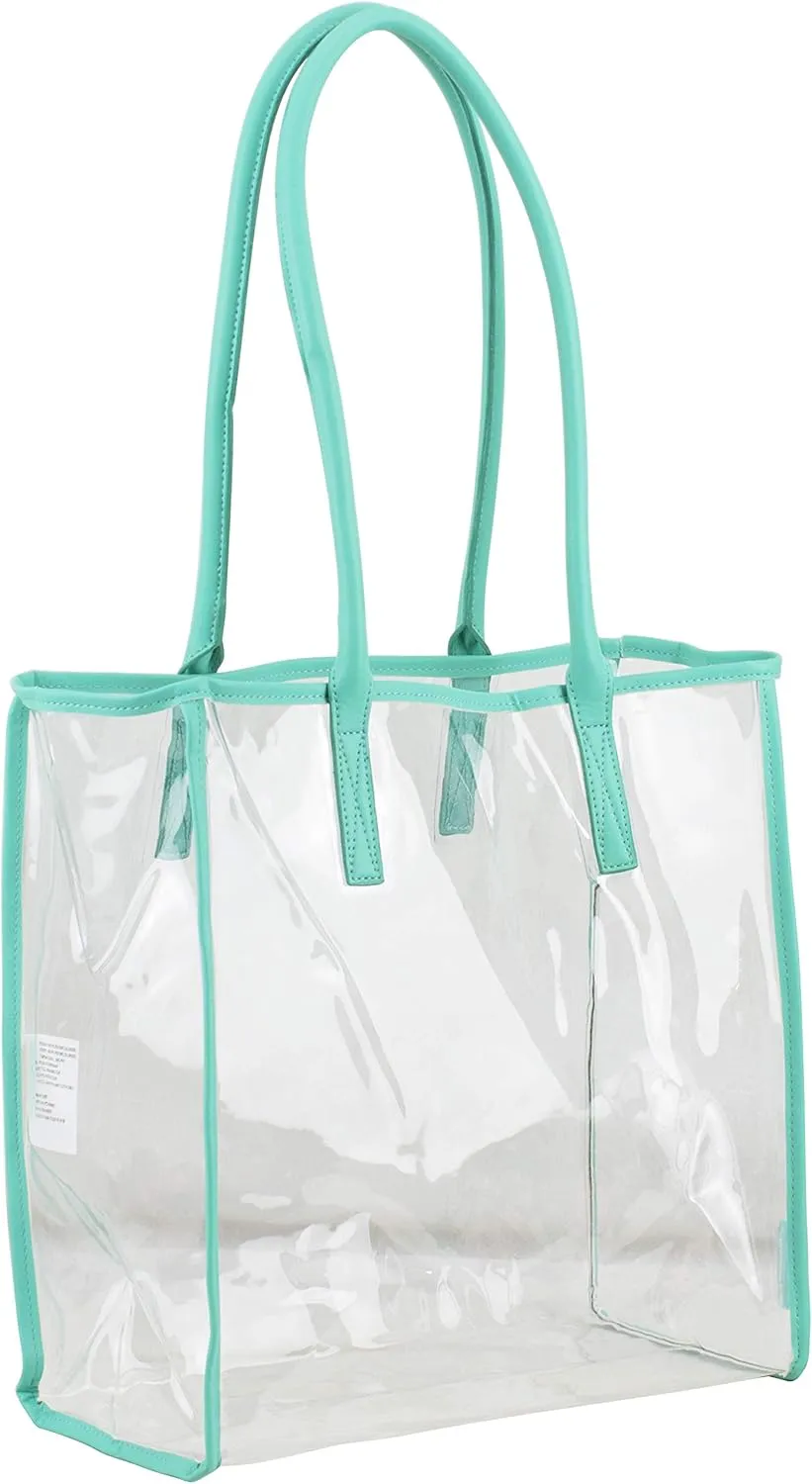 Eastsport Clear Handbag Bundle Set, Heavy Duty PVC Transparent See Through Daypack Tote Bag for College Workplace