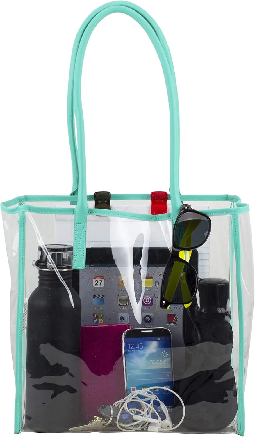 Eastsport Clear Handbag Bundle Set, Heavy Duty PVC Transparent See Through Daypack Tote Bag for College Workplace