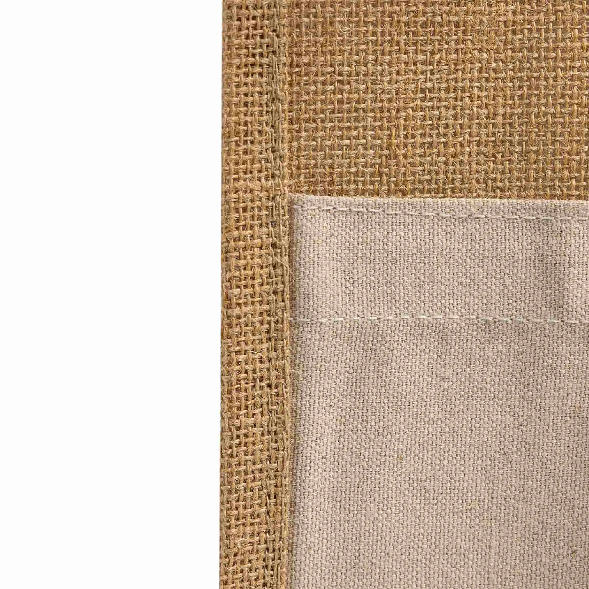 Easy-to-Decorate Jute Tote Bags with Canvas Front Pocket - TJ314