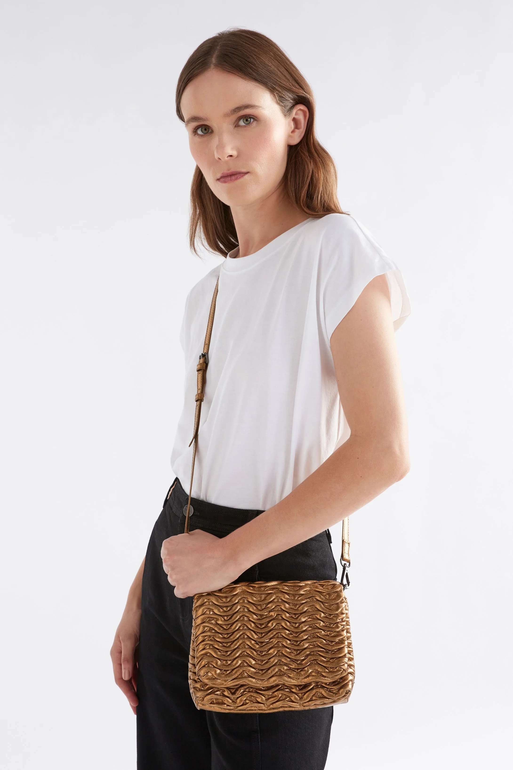 Elk Plissi Crossbody Bronze