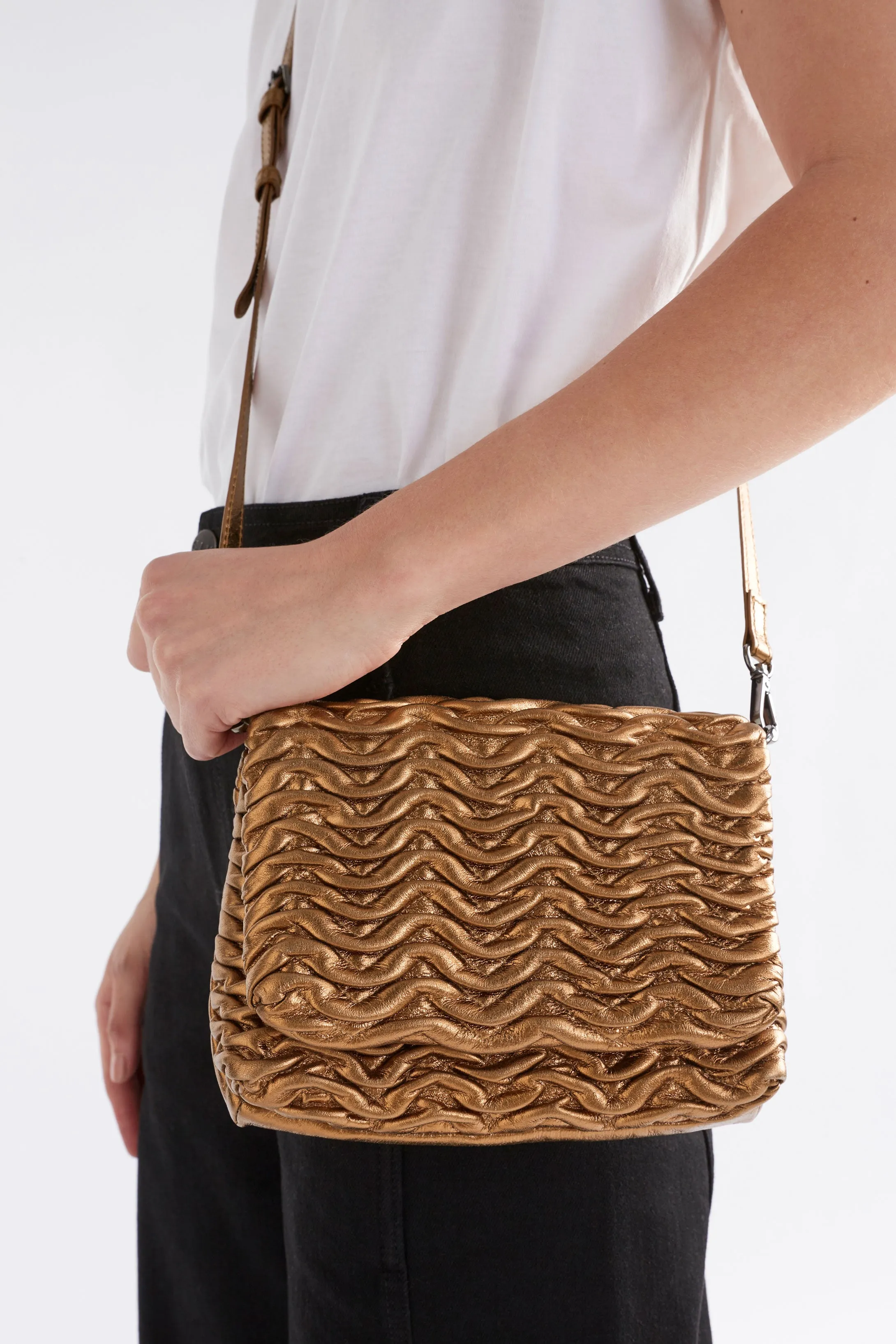 Elk Plissi Crossbody Bronze