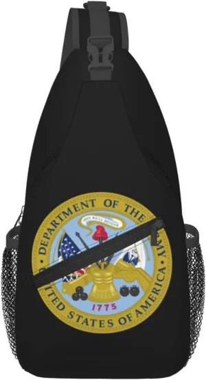 Emblem of the United States Department of the Army Crossbody Bags For Women Men Chest Backpack Gym Shoulder Bag Travel Outdoor Sports Casual Crossbody Bags