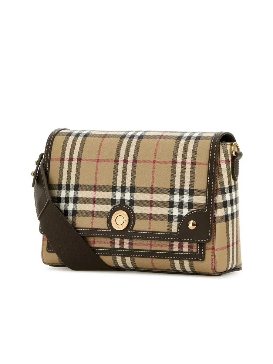 Embroidered Fabric Note Crossbody Bag