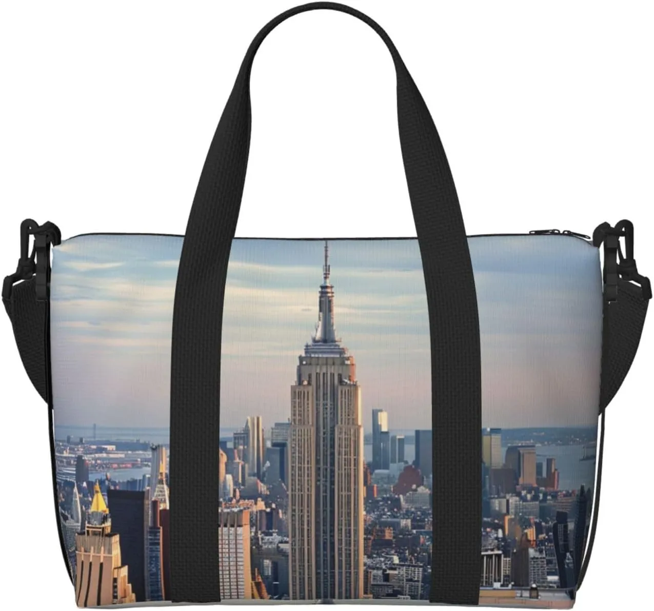 Empire State Building Printed Travel Duffel Bag for Men Women Shoulder Weekender Overnight Bags for for Beach Swim Sports Gym