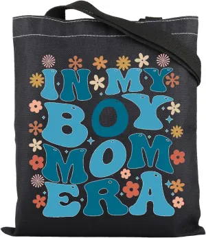 ENSIANTH Boy Mom Era Tote Bag - Gender Reveal Reusable Grocery Bag - Mother's Day Gift for Expecting Mom