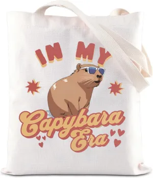 ENSIANTH Capybara Tote Bag In My Capybara Era Gift Animal Lover Gift Capybara Breeder Gift Wildlife Shoulder Bag