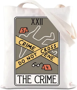 ENSIANTH Crime Scene Junkie Tote Bag Criminologist Gift Serial Killer Movies Fans Gift Crime Investigator Handle Bag