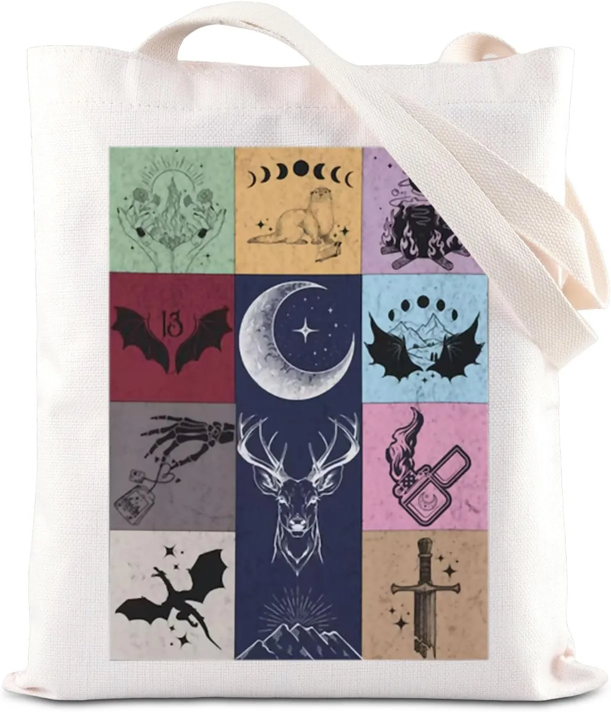ENSIANTH Fiction Inspired Tote Bag - Dragonrider Fantasy Bookish Gift