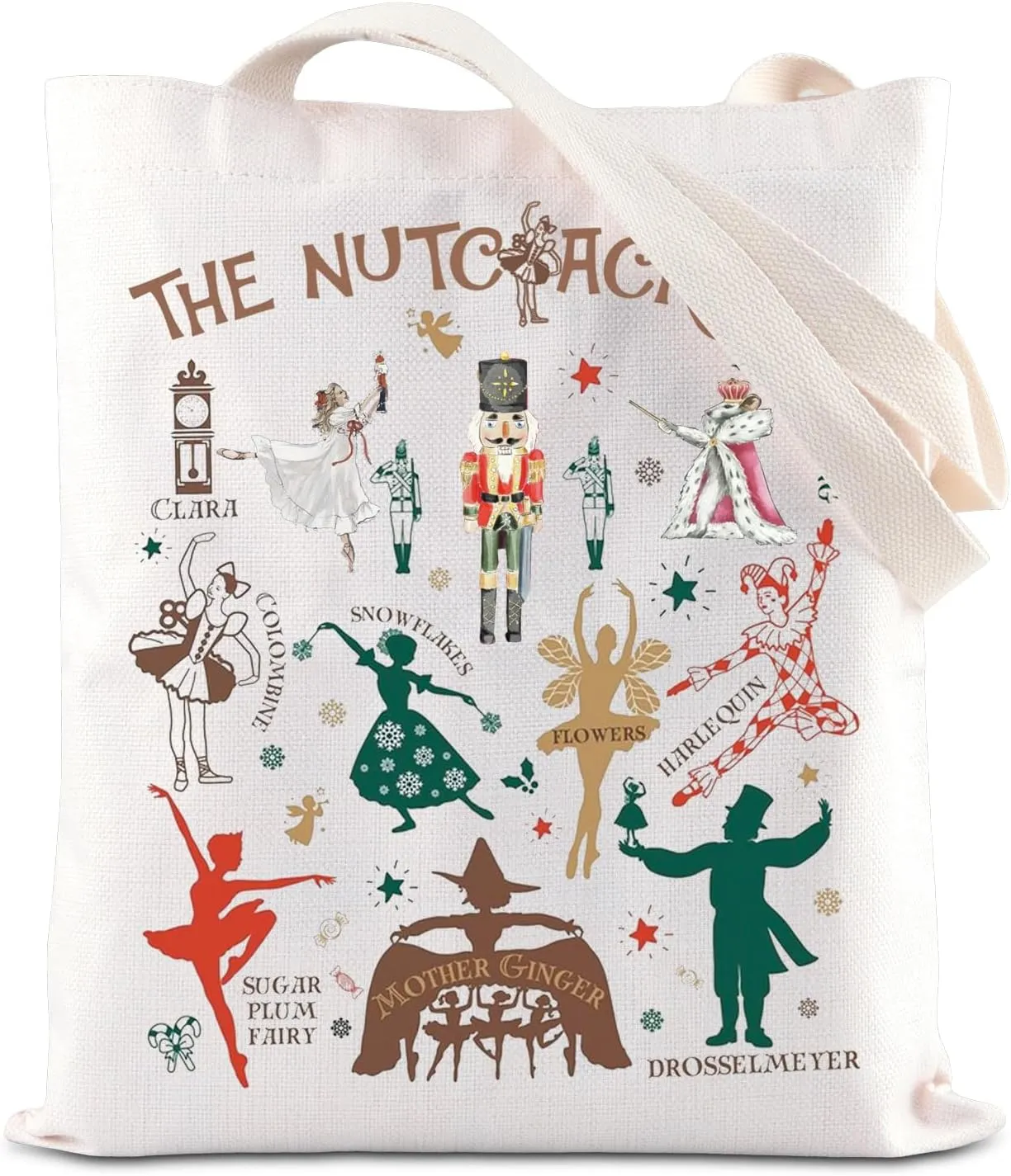 ENSIANTH Musical Inspired Tote Bag Sugar Plum Fairy Lover Gift Ballet Ballerina Shoulder Bag Ballet Recital Dance Gifts