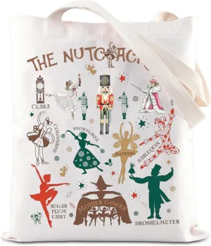 ENSIANTH Musical Inspired Tote Bag Sugar Plum Fairy Lover Gift Ballet Ballerina Shoulder Bag Ballet Recital Dance Gifts