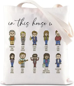 ENSIANTH Recreation TV Show Inspired Handbag Parks House Rules Tote Bag In This House TV Show Merch Pawnee National Park Gift