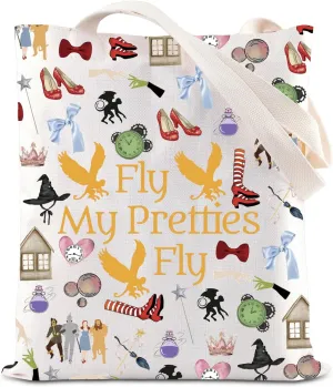 ENSIANTH Witch Movie Merch Musical Lover Gift wizard Dorothy Fans Gift Elphaba Glinda Fans Tote Bag Defy Gravity Witch Gift (Fly bag)
