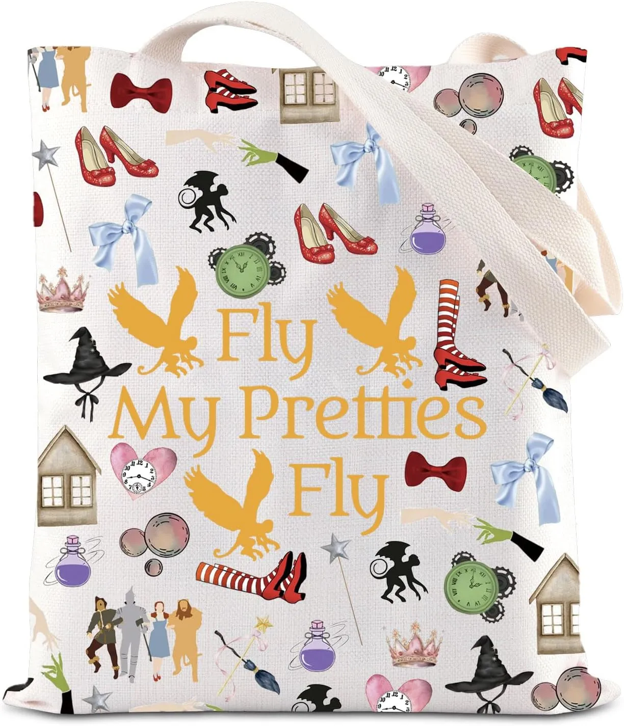 ENSIANTH Witch Movie Merch Musical Lover Gift wizard Dorothy Fans Gift Elphaba Glinda Fans Tote Bag Defy Gravity Witch Gift (Fly bag)