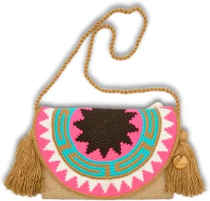 Envelope Jute Shoulder Purse with Flap | Wayuu Bag | Crossbody Bag | Women’s Bohemian | Handmade in Colombia