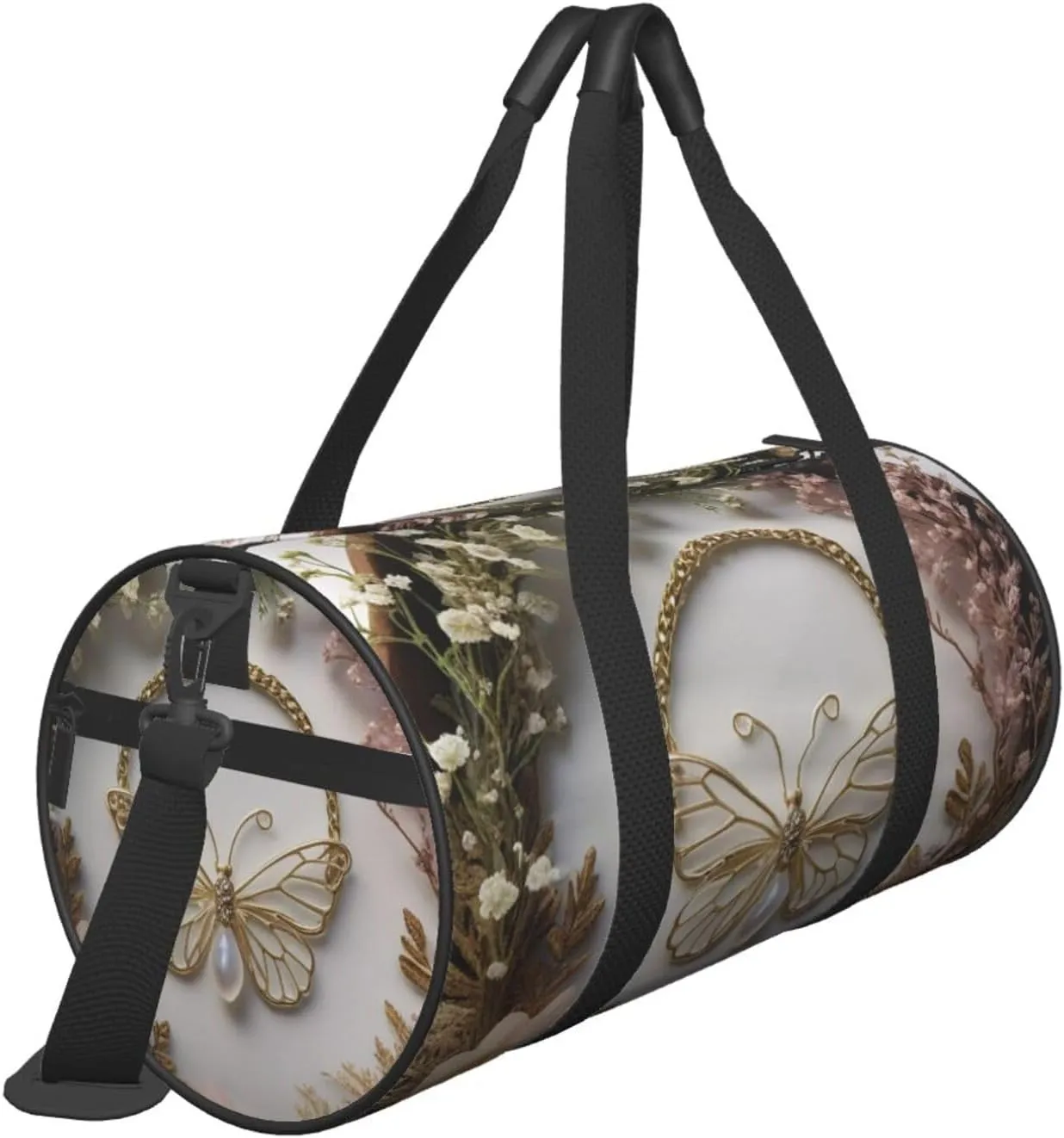 Ethereal Essence Printed Travel Bag,Round Personal Item Storage bag,Foldie Duffel Bag for Traveling Vacation,Fitness,Sports