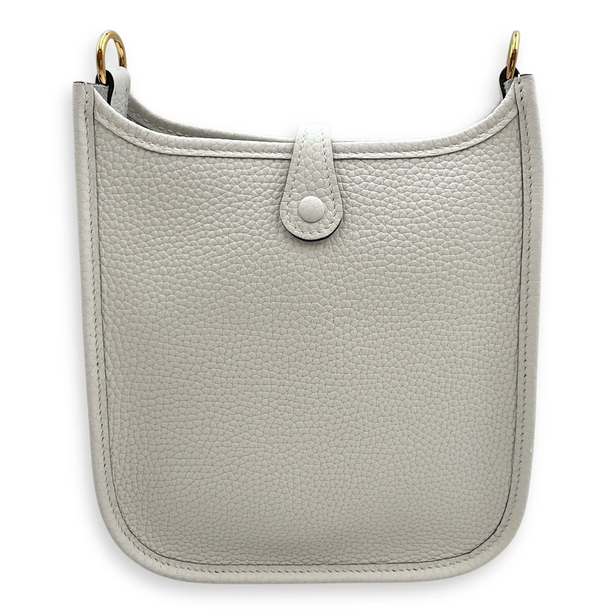 Evelyne Mini White in Clemence, Gold hardware