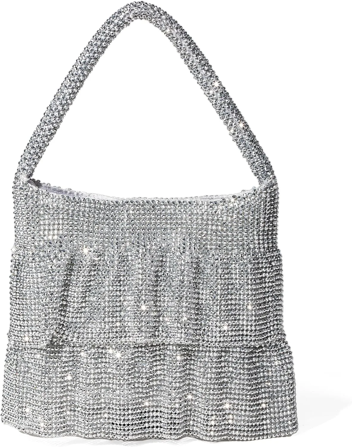 Evening Bag Clutch for Women Ladies Sparkling Party Cocktail Prom Handbag Formal Dressy Wedding Bag Silver