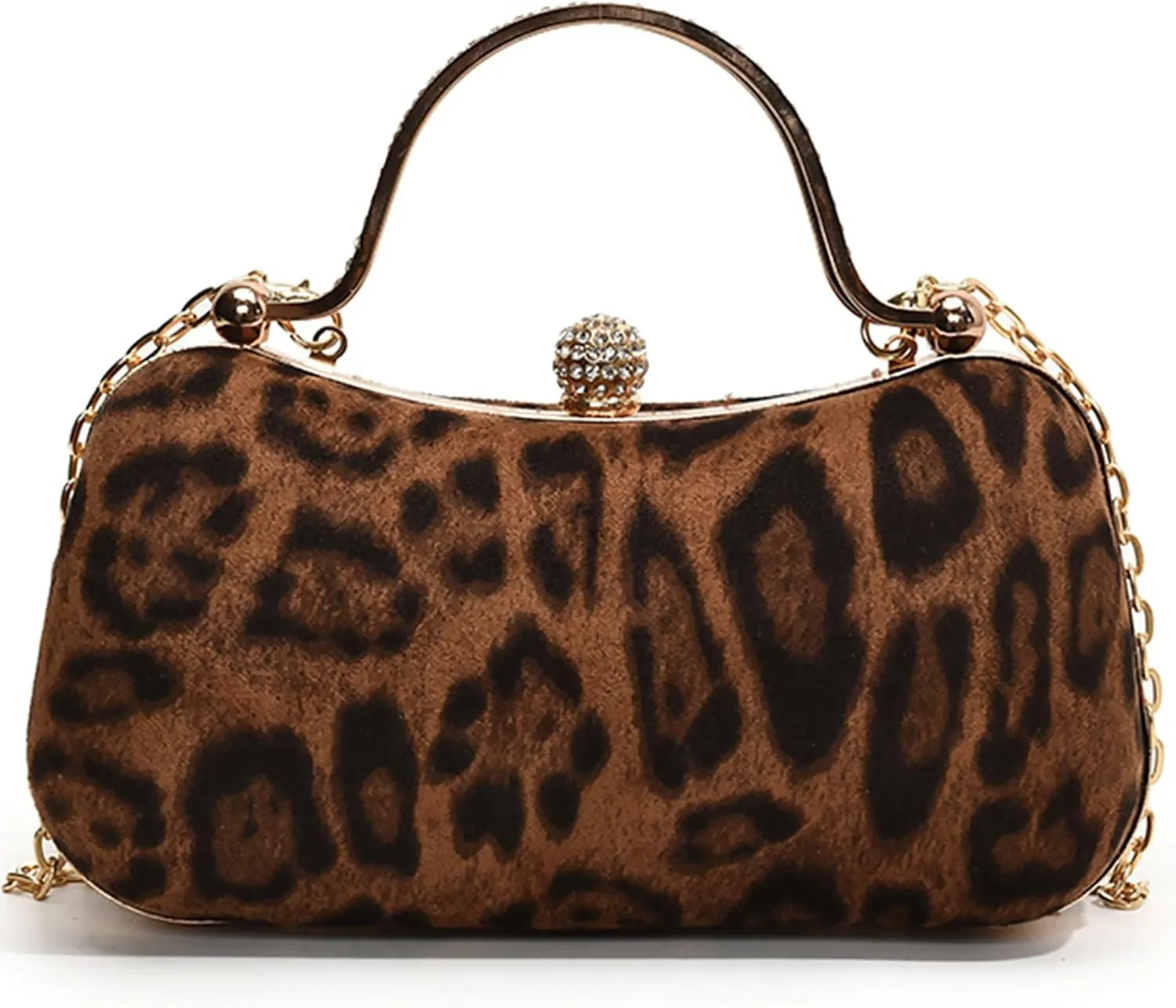Evening Bag Small Clutch Purses Leopard Purse Formal Wedding Handbag for Women Fashion Crossbody Bags With Chain