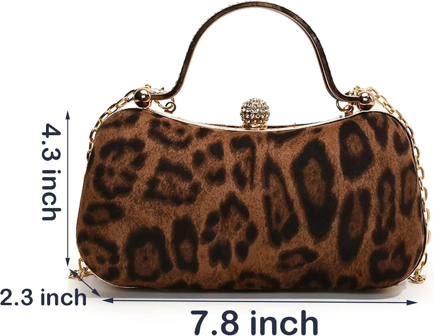 Evening Bag Small Clutch Purses Leopard Purse Formal Wedding Handbag for Women Fashion Crossbody Bags With Chain