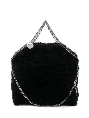 Falabella fold-over teddy tote bag, black