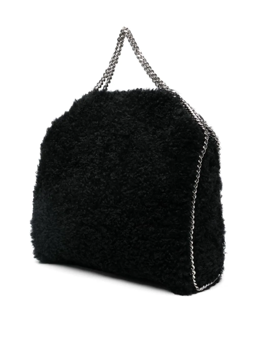 Falabella fold-over teddy tote bag, black