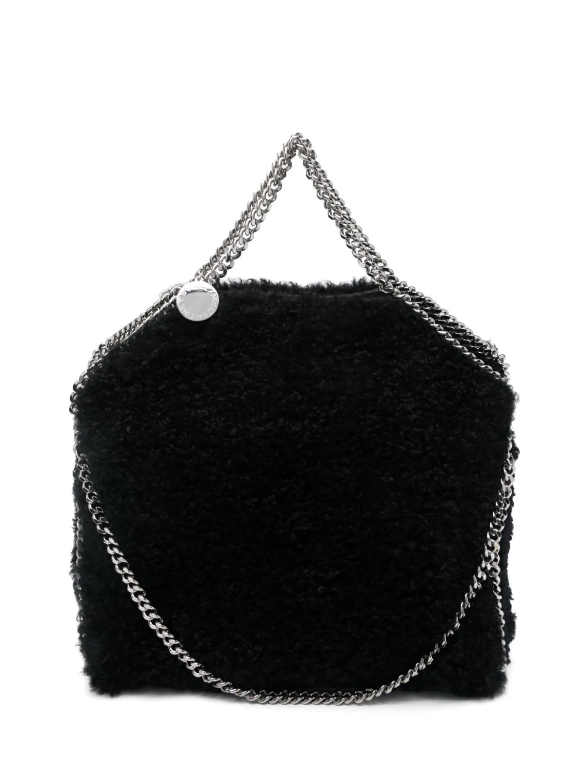 Falabella fold-over teddy tote bag, black