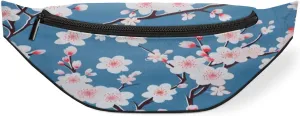 Fanny Packs for Women Men Sling Bag Crossbody Bags Men Waist Bag Cherry Printed Blossoms Fanny Pack for Women Belt Bag for Travel Hiking Running