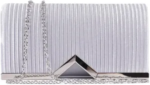 Fashion Clutch Women Evening Bags for Wallets Wedding Formal Prom Vertical bar Folding cloth Handbag purse