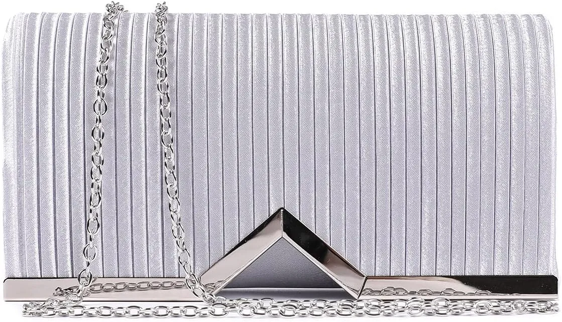 Fashion Clutch Women Evening Bags for Wallets Wedding Formal Prom Vertical bar Folding cloth Handbag purse