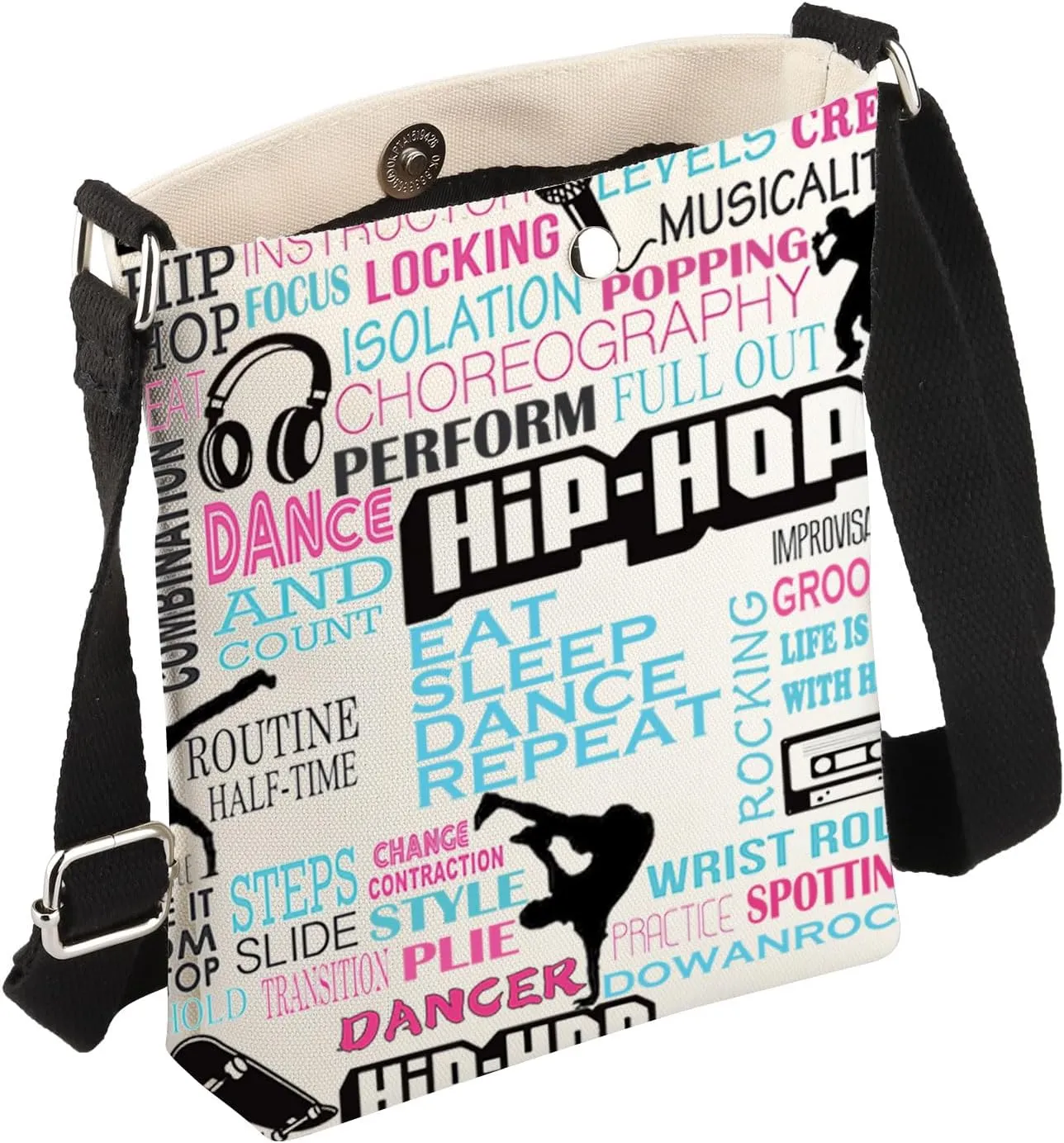 FEELMEM Hip Hop Dancer Gifts Hip Hop Dance Crossbody Bag Hip Hop Dancing Themed Crossbody Purse Hip Hop Competition Gifts