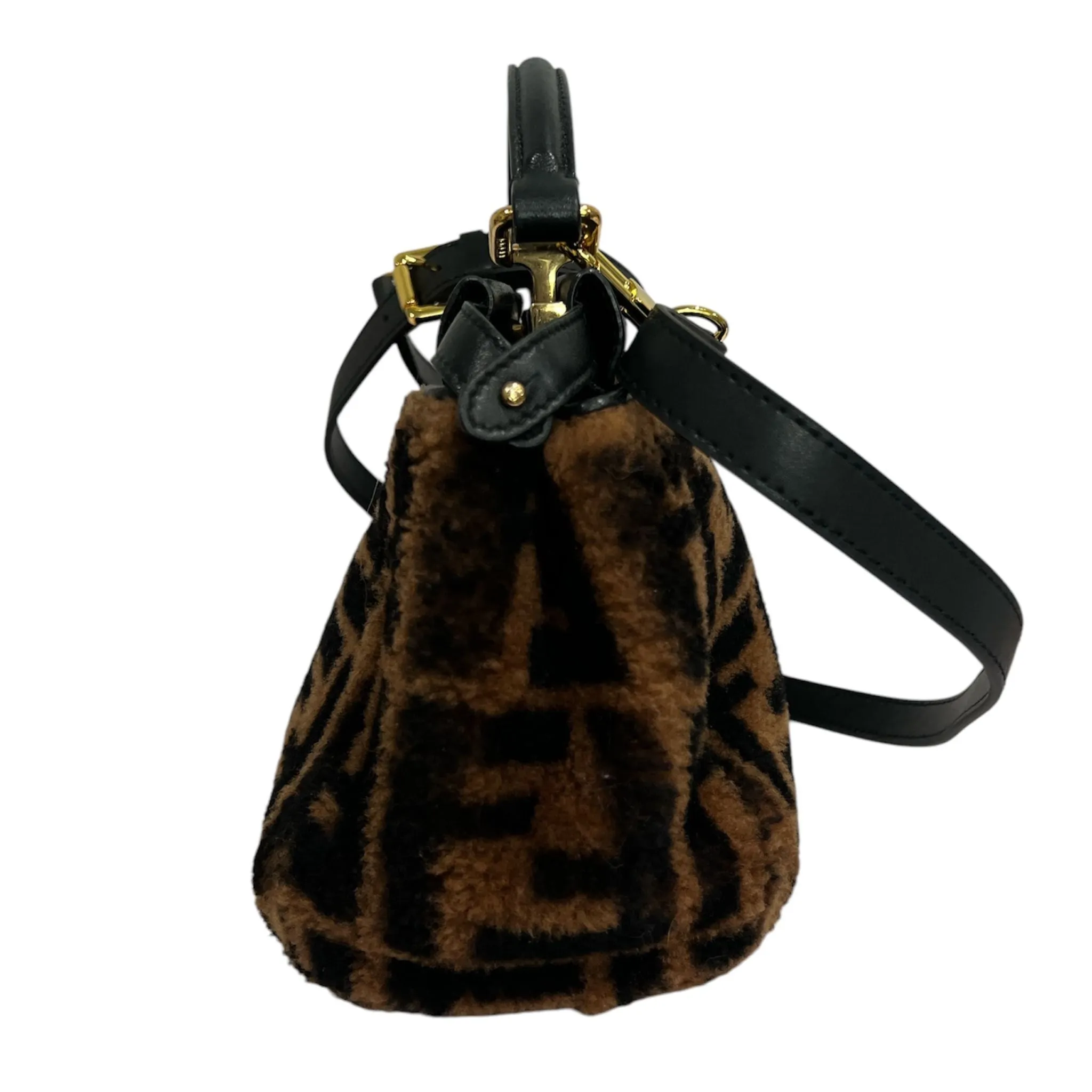 Fendi Shearling Nappa Mini Peekaboo Iconic Satchel