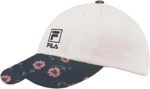 Fila Logo Floral Print Visor Adjustable Strapback Baseball Hat White/Navy