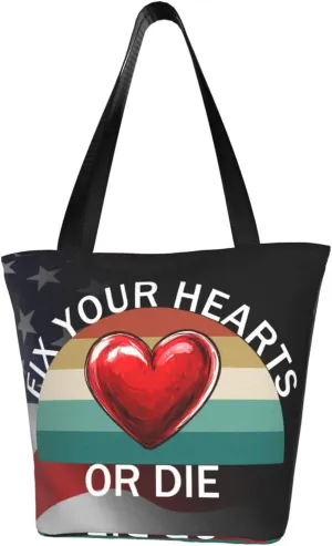 Fix Your Hearts Or Die Fashion Shoulder Bag Large Capacity For Man Or Woman