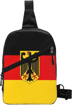 Flag German Coat of Arms Packable Crossbody Bag Portable Sling Bags Foldable Travel Daypack Reusable Sports Shoulder Backpack Diagonally Chest Bag for Workout