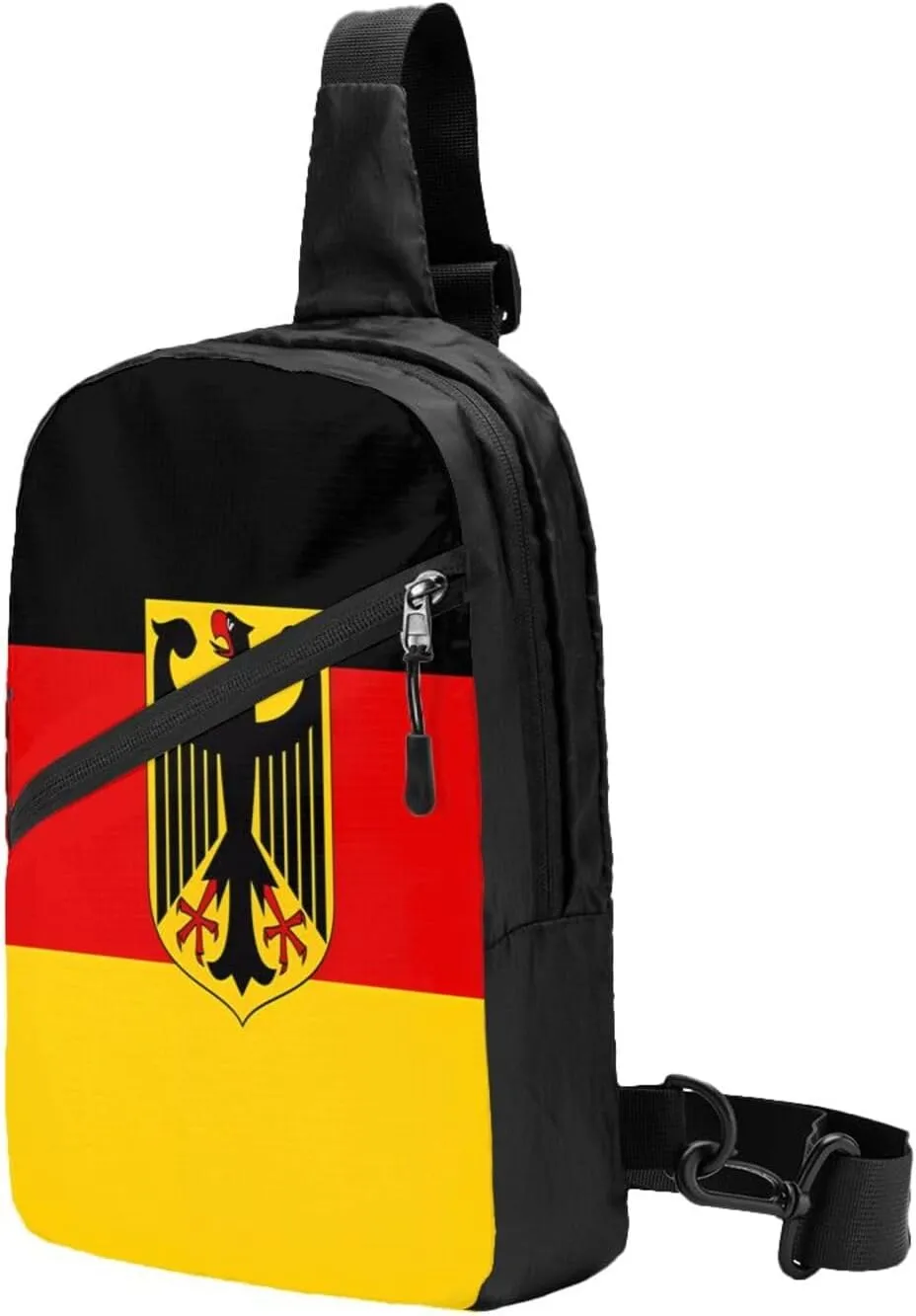 Flag German Coat of Arms Packable Crossbody Bag Portable Sling Bags Foldable Travel Daypack Reusable Sports Shoulder Backpack Diagonally Chest Bag for Workout