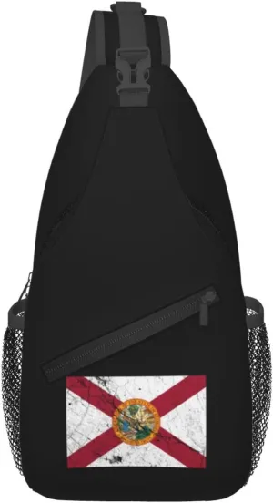 Flag Of Florida Texture Effect Crossbody Bags For Women Men Chest Backpack Gym Shoulder Bag Travel Outdoor Sports Casual Crossbody Bags