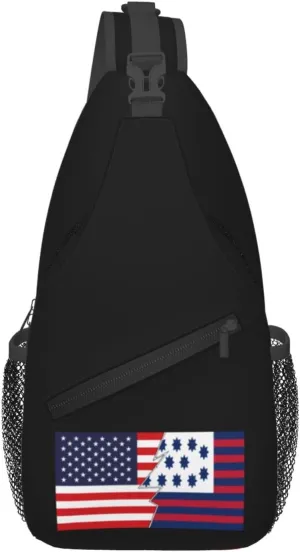Flag Of Gilford, New Hampshire And America Crossbody Bags For Women Men Chest Backpack Gym Shoulder Bag Travel Outdoor Sports Casual Crossbody Bags