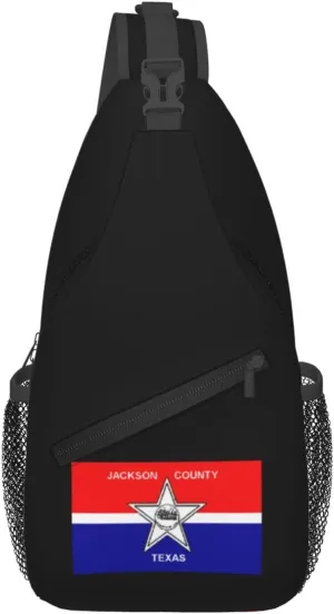Flag Of Jackson County, Texas Crossbody Bags For Women Men Chest Backpack Gym Shoulder Bag Travel Outdoor Sports Casual Crossbody Bags