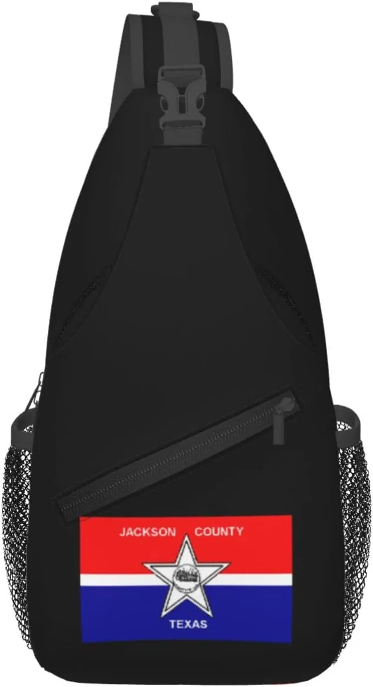 Flag Of Jackson County, Texas Crossbody Bags For Women Men Chest Backpack Gym Shoulder Bag Travel Outdoor Sports Casual Crossbody Bags